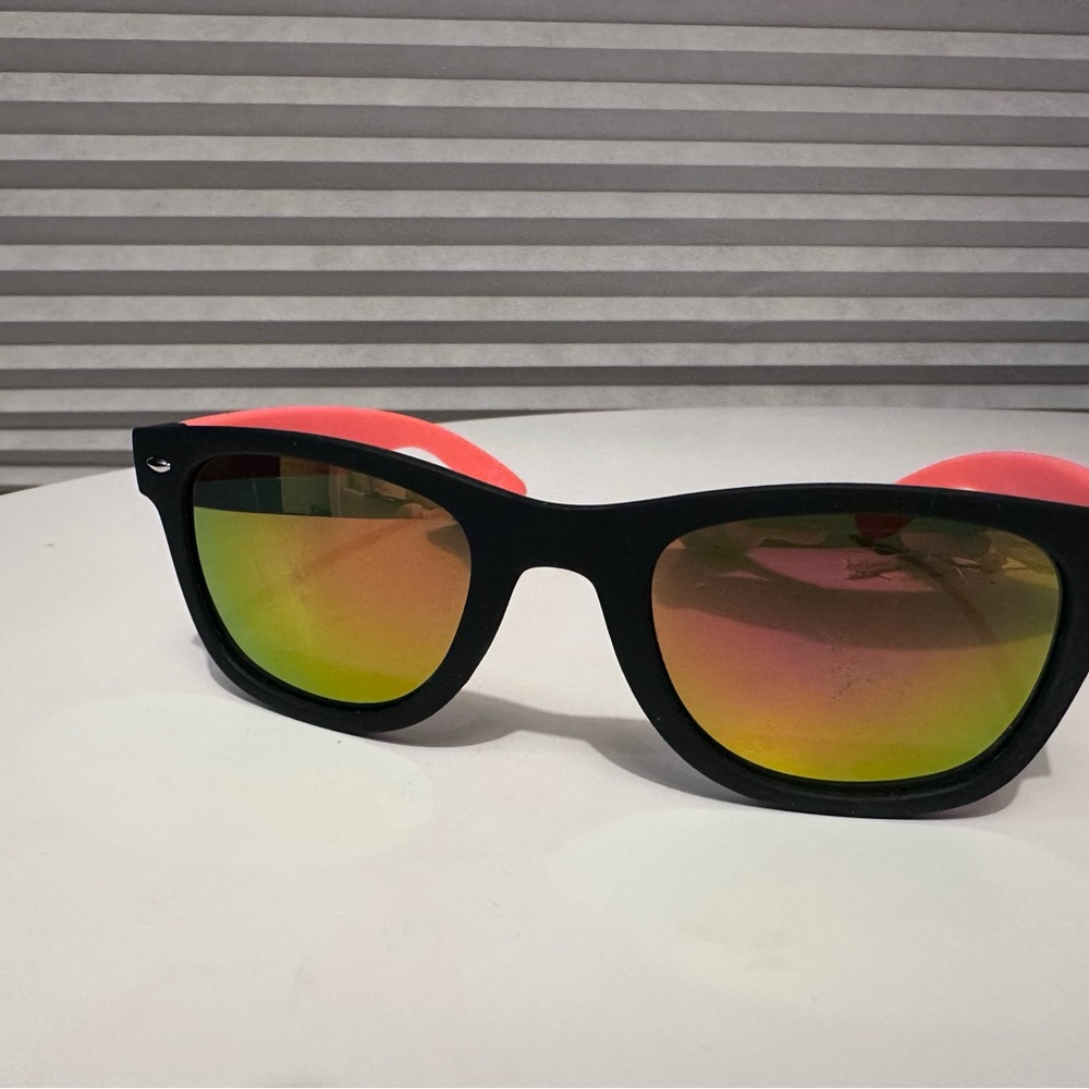 Stylish Black Sunglasses with Vibrant Lenses